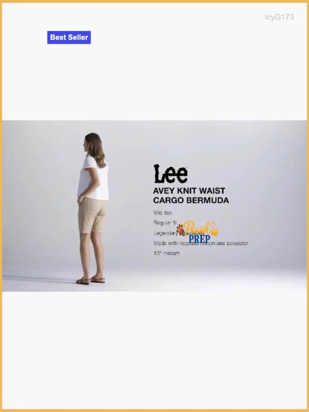 Relaxed Fit Cargo Bermuda Shorts with Knit Waist, 10" Inseam, Lightweight Denim - Picture 5 of 5